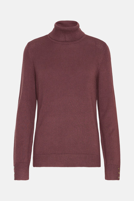 Pull met rolkraag - rood