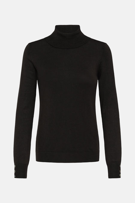 Pull col roulé Noir - Fransa®