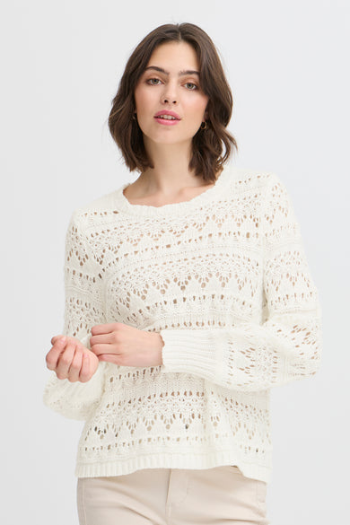 Pull col O Écru - Fransa®