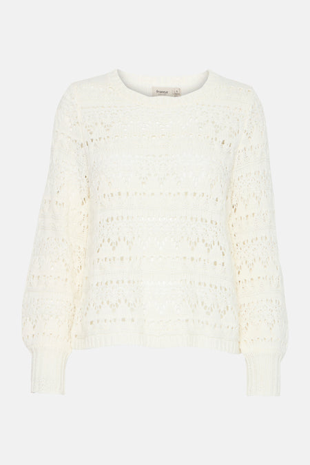 Pull met ronde hals - ecru