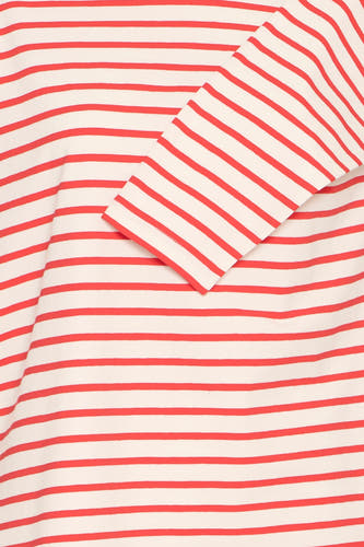 T-shirt rayé rouge avec longues manches de Fransa, vue rapprochée.