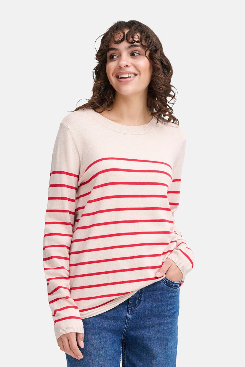 Pull met ronde hals - rood