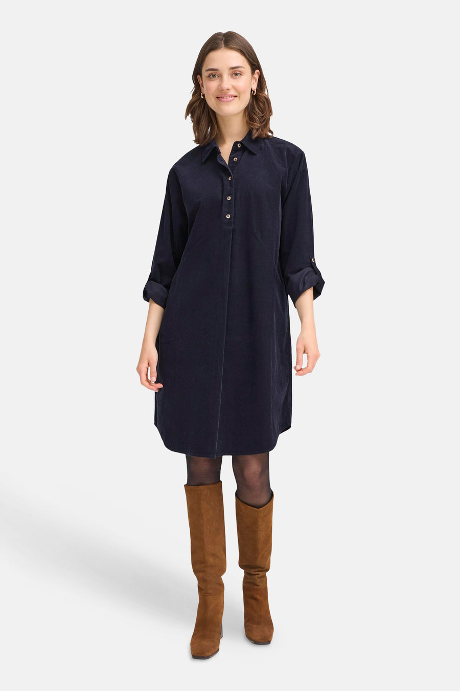 Kleedje met lange mouwen - blauw - Fransa®