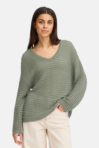 Pull col O Vert - Fransa®