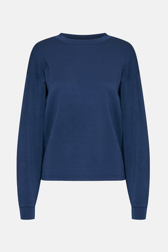 Gilet bleu de France, avec des manches longues et un col rond.
