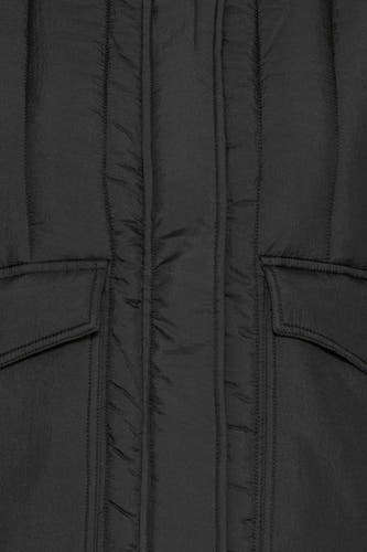 Manteau court noir de France, avec des poches et des détails brodés.