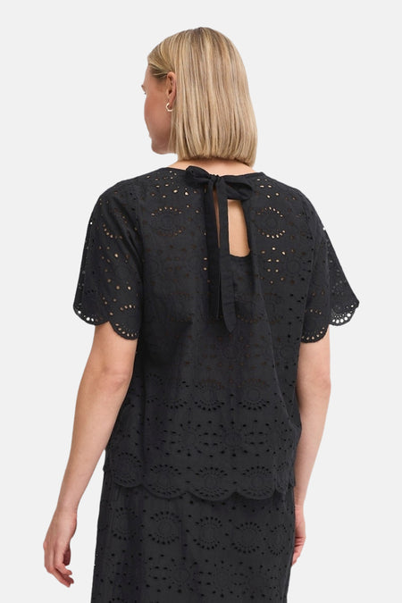 Blouse met korte mouwen - zwart