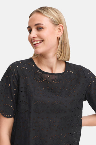 Blouse à manches courtes - noir - Fransa®