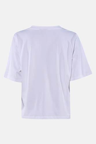 T-shirt blanc à manches courtes de Fransa, design simple.