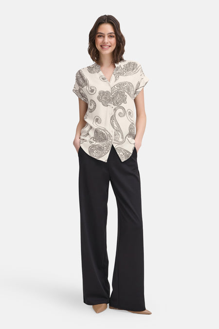 Blouse met korte mouwen - ecru