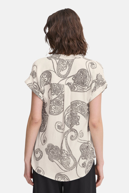Blouse met korte mouwen - ecru