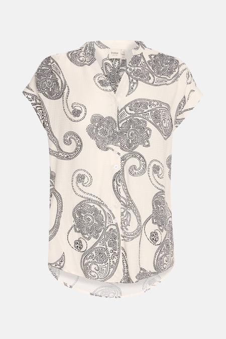 Blouse met korte mouwen - ecru