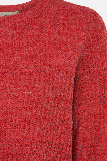Pull col O Rouge - Fransa®