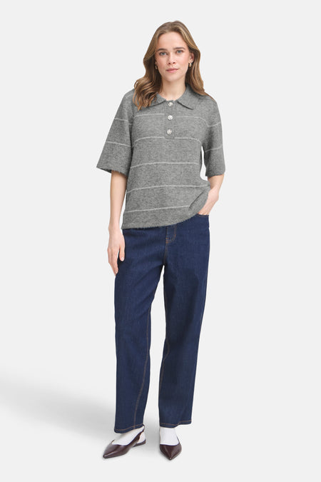 Pull col V Gris - Fransa®