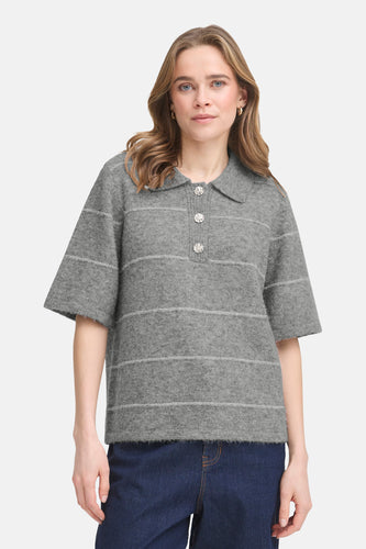 Pull met V-hals - grijs - Fransa®