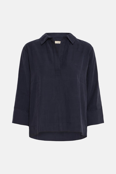 Blouse (lange mouwen) blauw - Fransa®