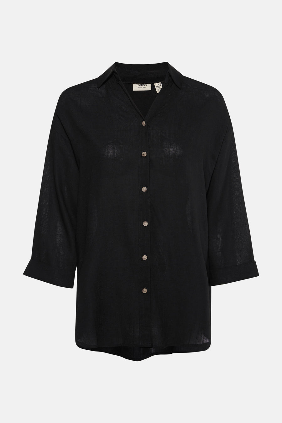 Hemd met lange mouwen - zwart - Fransa® - 1