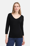 Top uni manche longue Noir - Fransa®