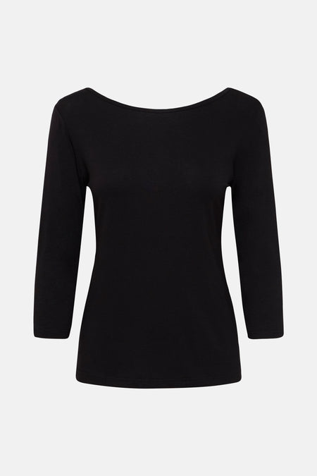 Top uni manche longue Noir - Fransa®