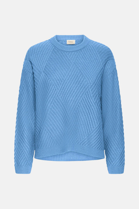 Pull met ronde hals - blauw