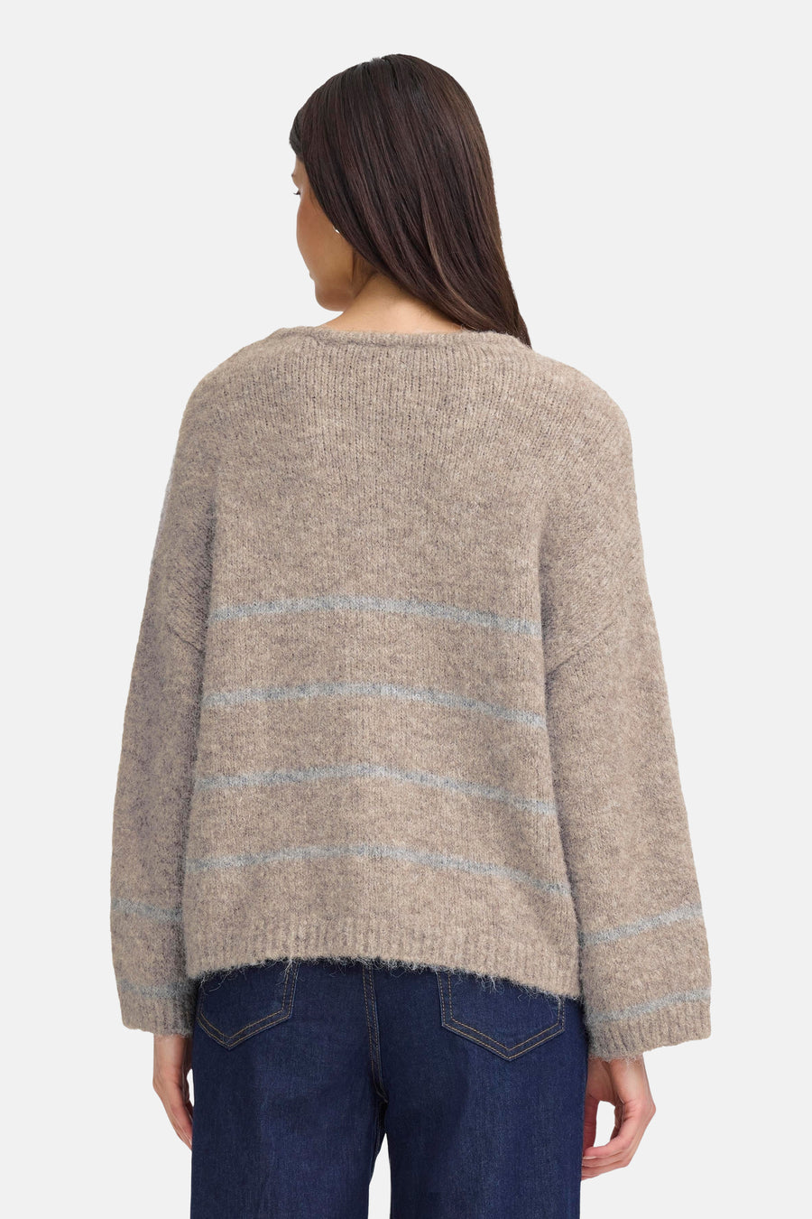 Pull met V-hals - Beige - Fransa®