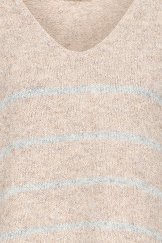 Pull met V-hals - Beige - Fransa®