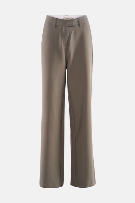 Bruine broek van Fransa, met rechte pijpen en een formele uitstraling.
