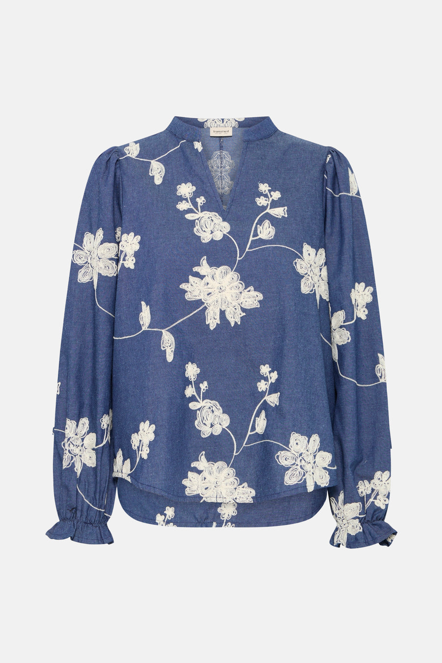 Blouse met lange mouwen - blauw - Fransa®