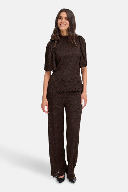 Blouse (korte mouwen) bruin - Fransa®