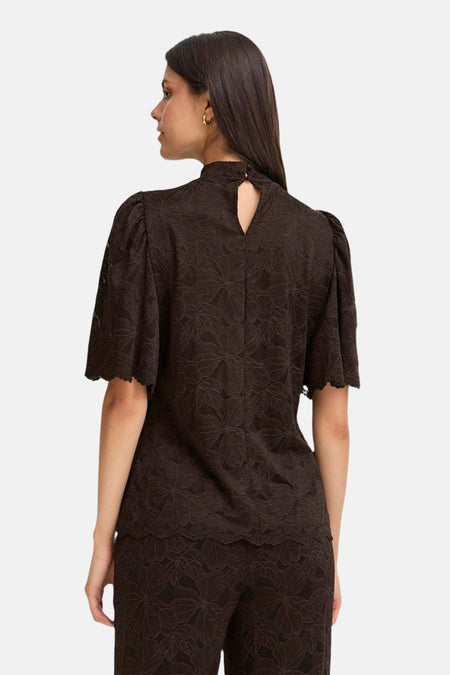 Blouse (korte mouwen) bruin - Fransa®