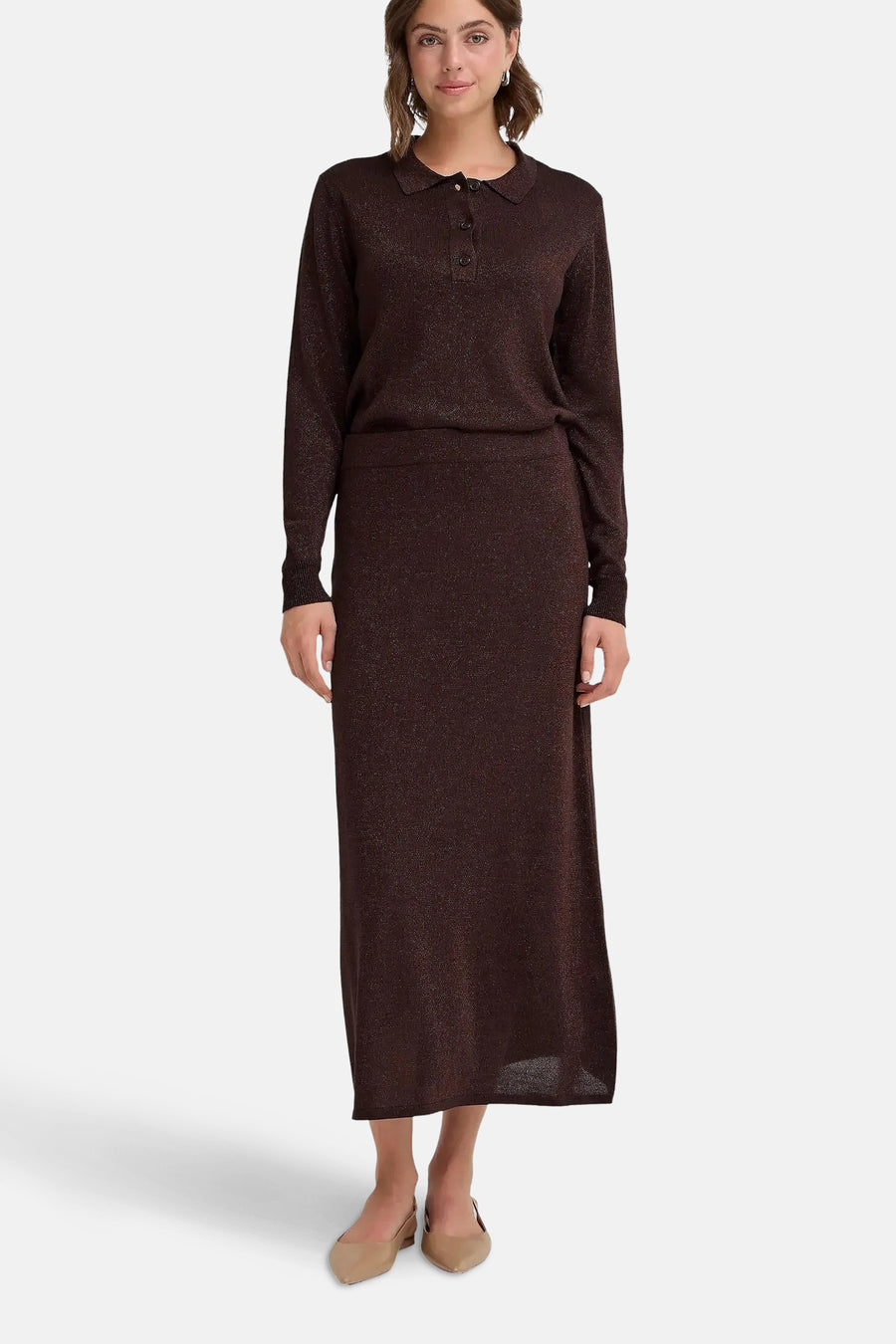 Pull met ronde hals - bruin - Fransa®