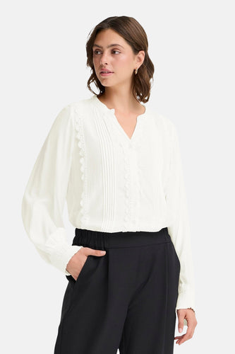 Chemise à manches longues - blanc