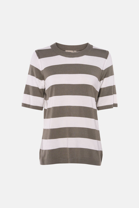 Pull met ronde hals - Kaki