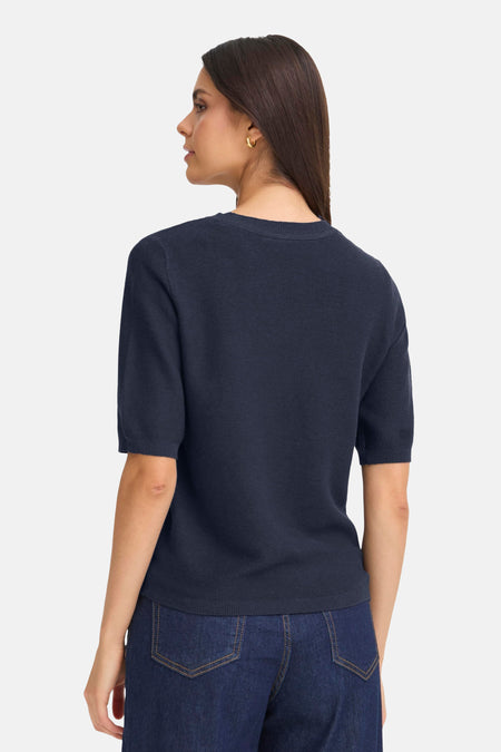 Trui met ronde hals blauw - Fransa®