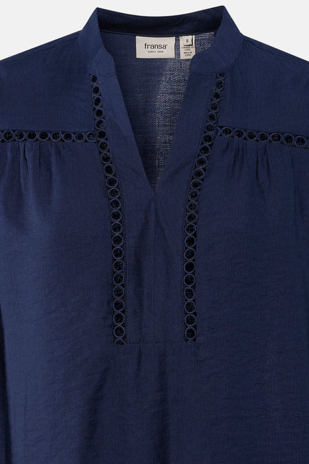 Blouse à manches longues - bleu