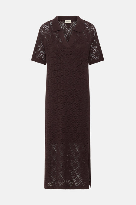 Kleedje met korte mouwen - bruin