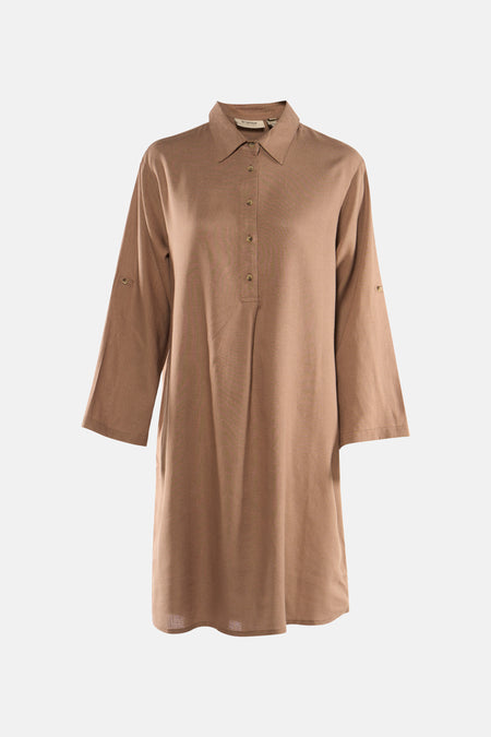 Kleedje met korte mouwen - Bruin