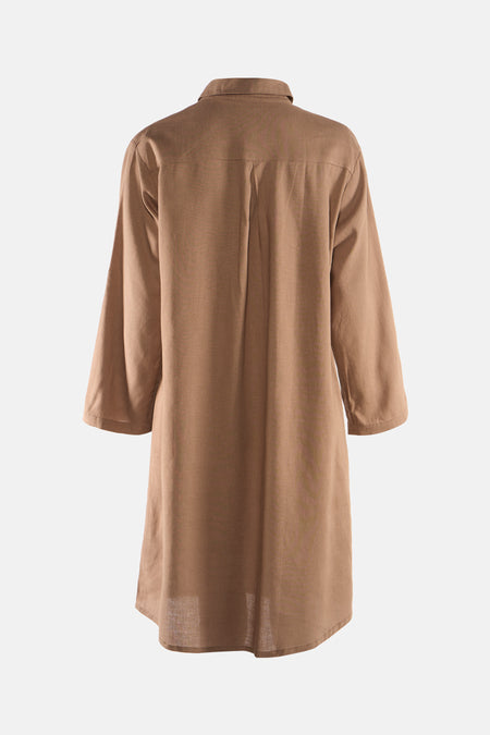 Kleedje met korte mouwen - Bruin
