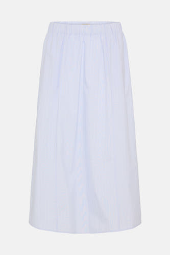 Jupe longue bleue de Fransa, avec un motif subtilement rayé et une taille élastique.