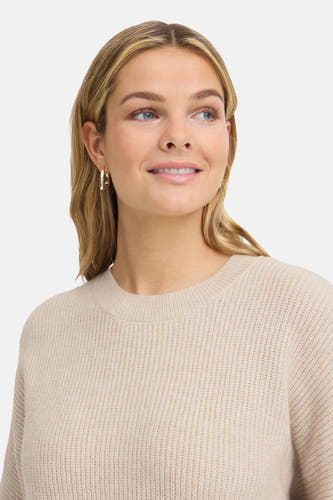 Pull O-hals - Beige