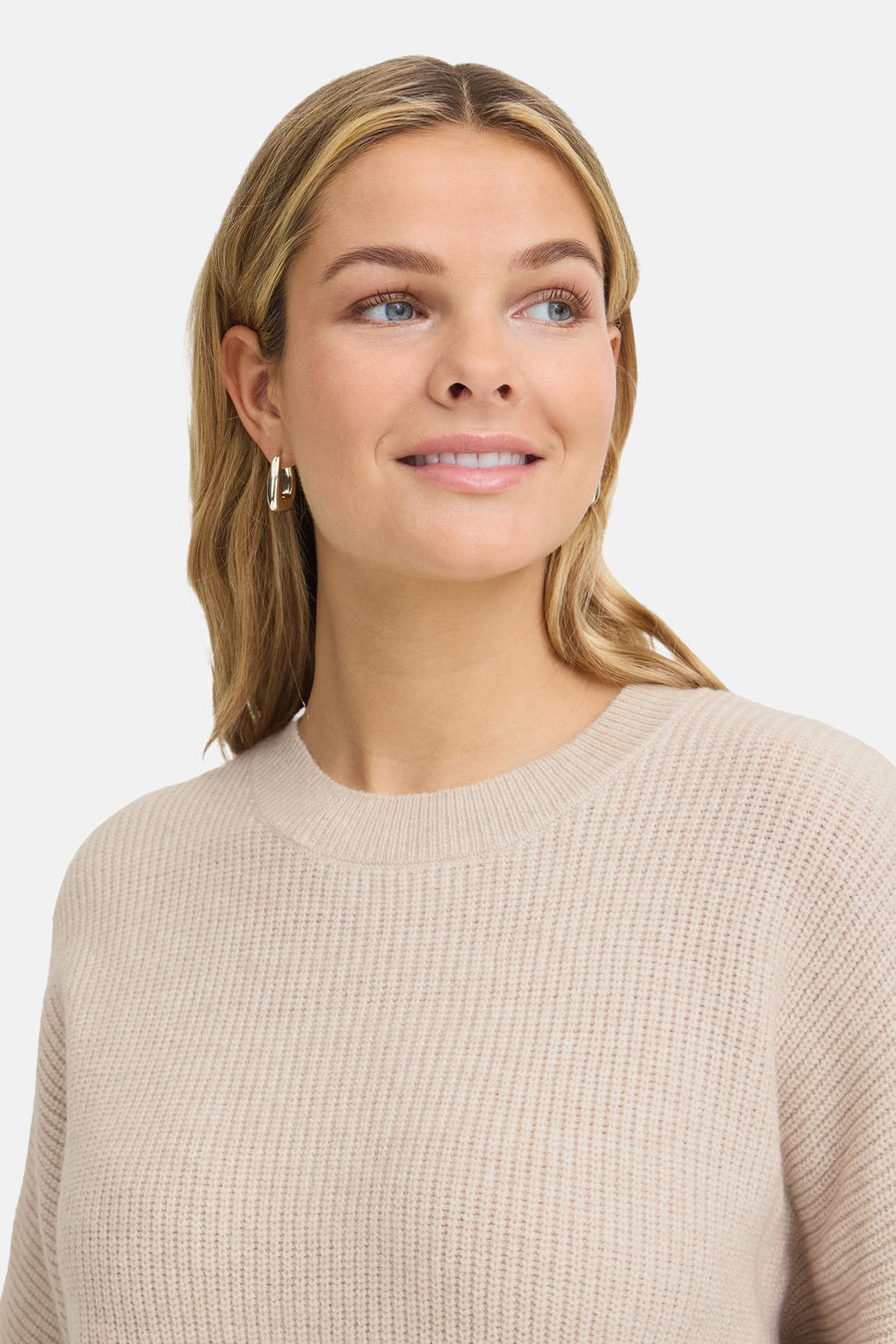 Pull O-hals - Beige