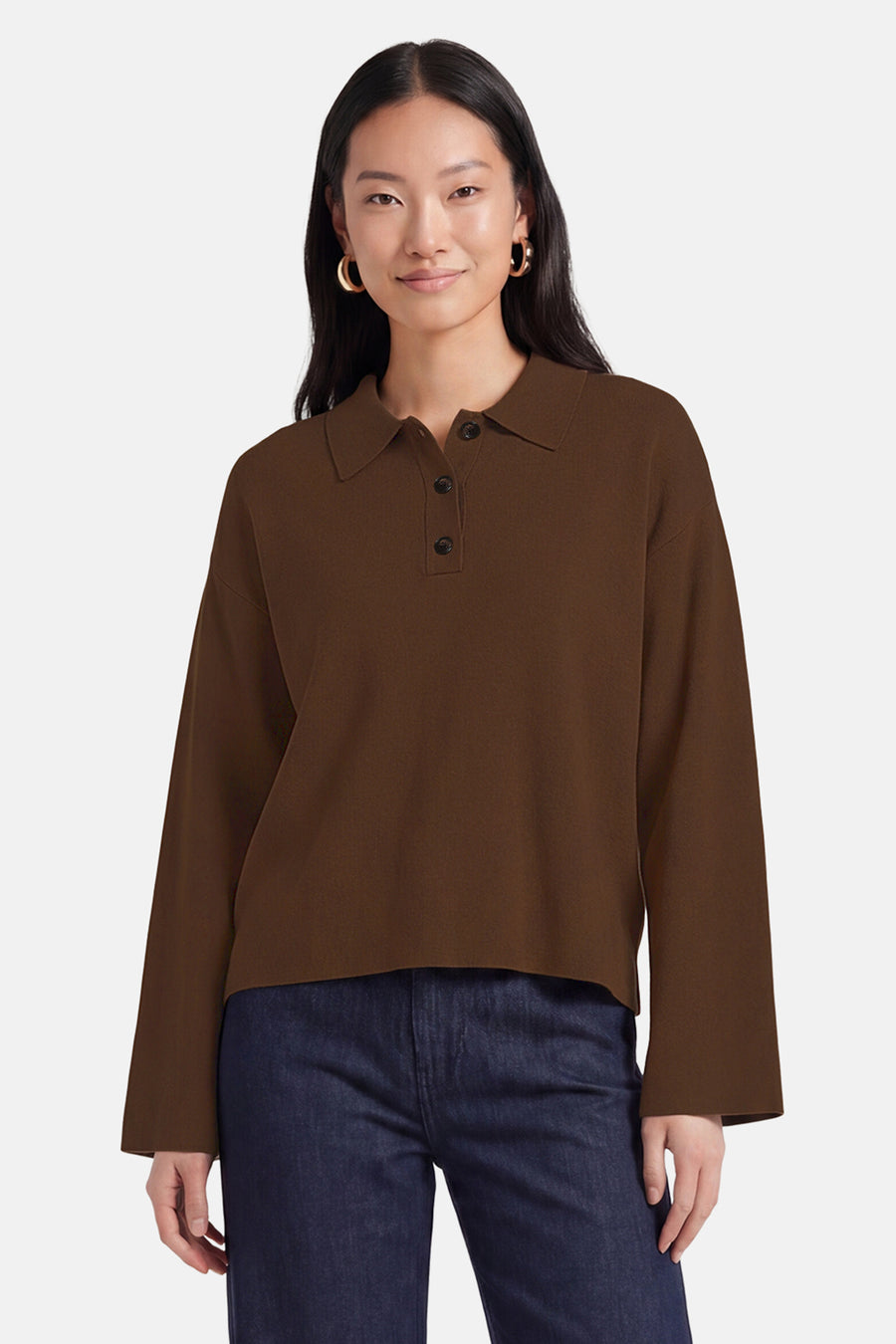 Pull O-hals - bruin