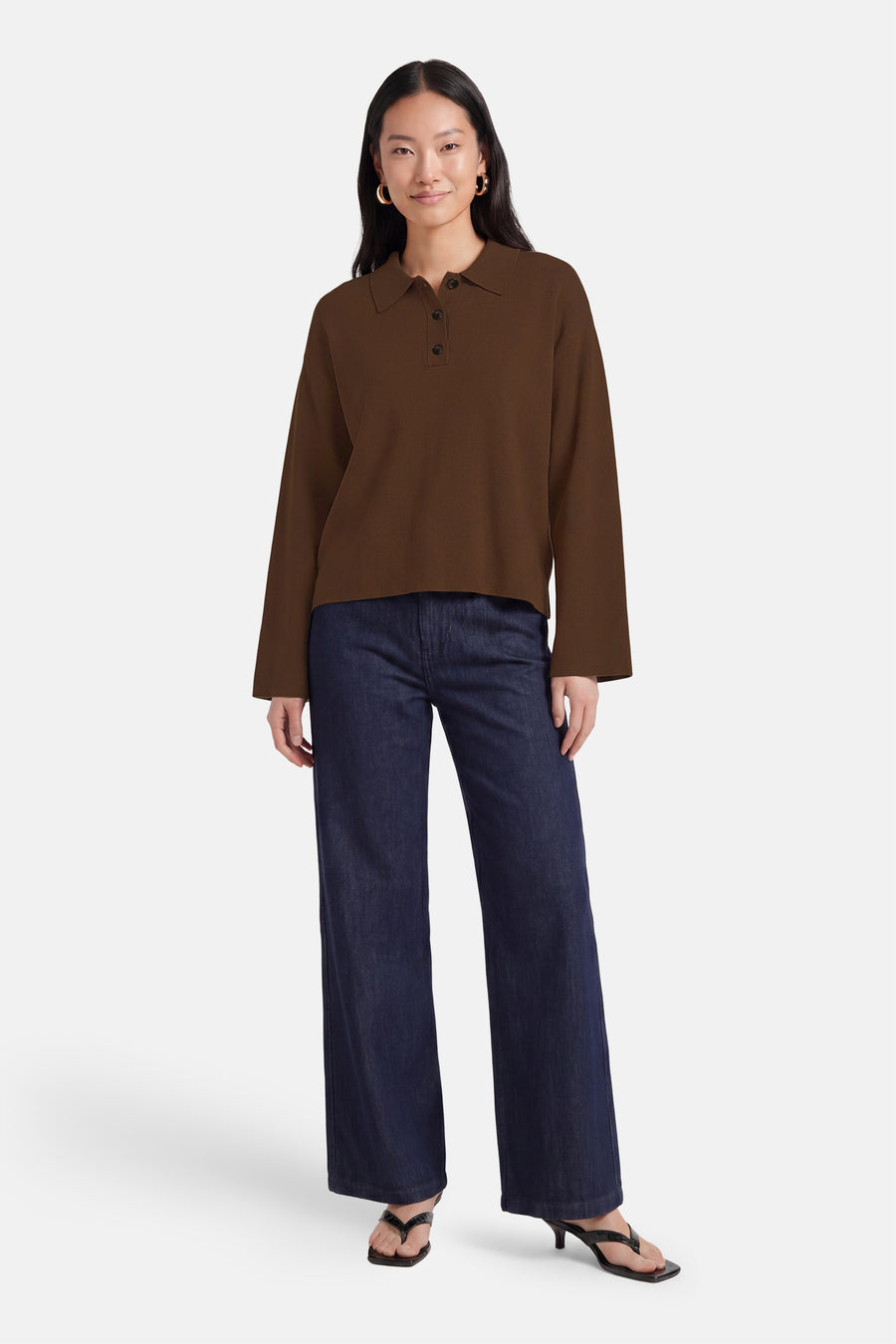 Pull O-hals - bruin