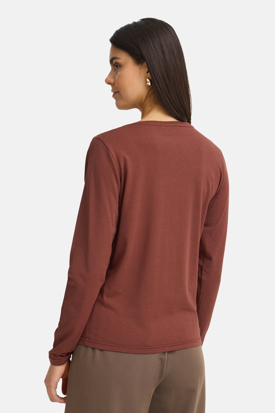 T-shirt met lange mouwen - bruin