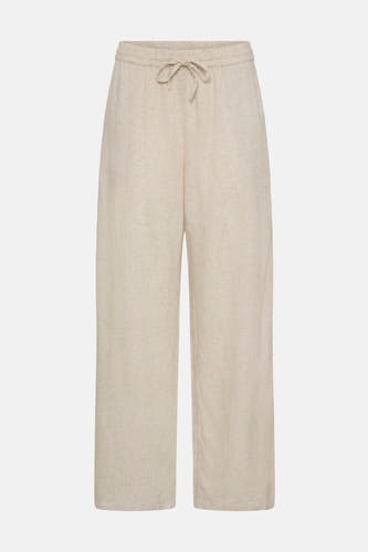 Pantalon marron de Fransa avec une taille élastique et une texture légère.