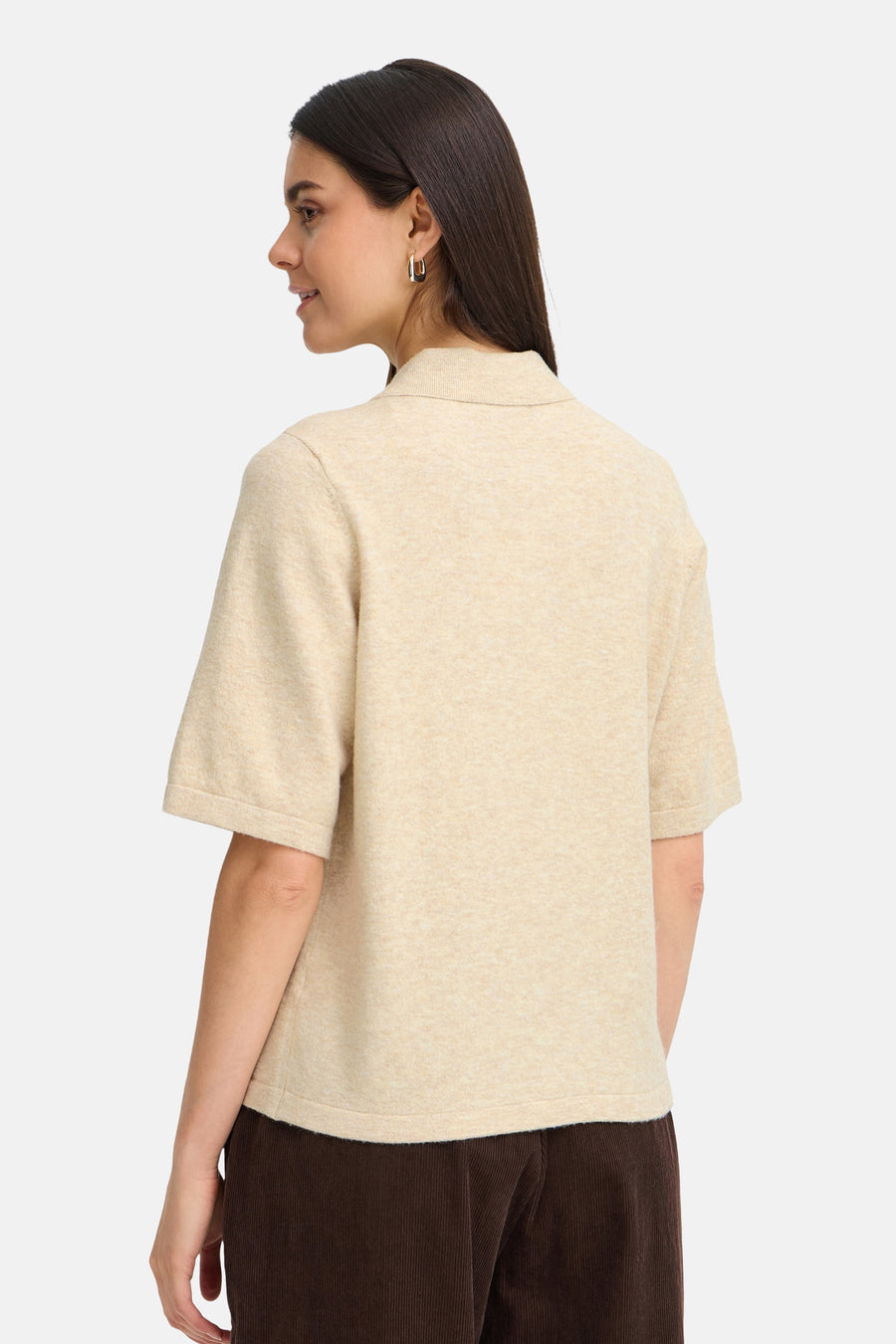 Pull col O beige - Fransa®