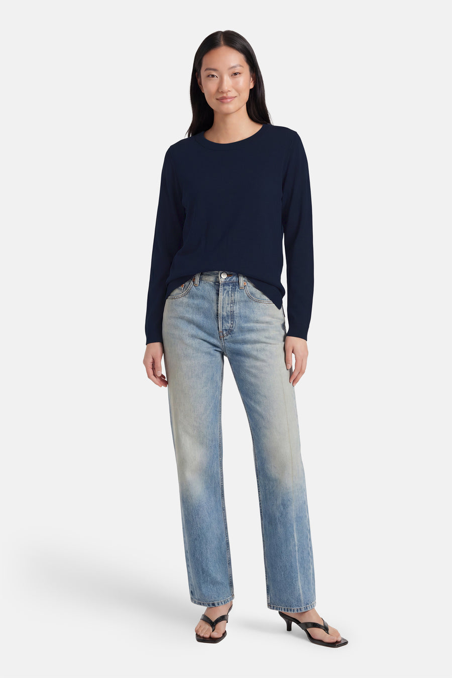 Pull O-hals - blauw