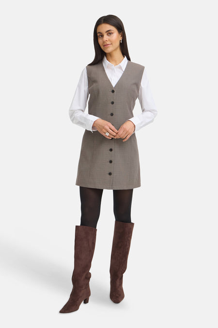 Robes manches courtes brun - Fransa®