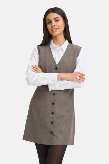 Robes manches courtes brun - Fransa®