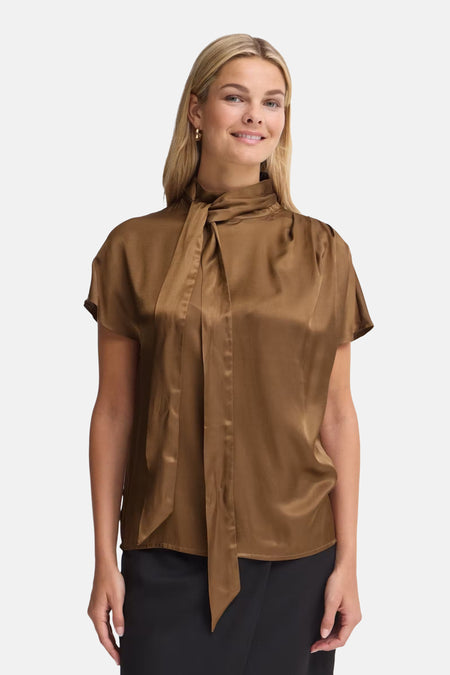 Chemisier (manches courtes) cognac - Fransa®